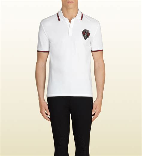 white gucci beatle polo|Gucci Polo Shirts for Men .